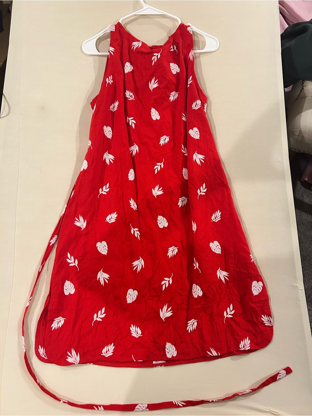 Ann Taylor Red Sleeveless Leaf-Print Sleep Sack for Girls